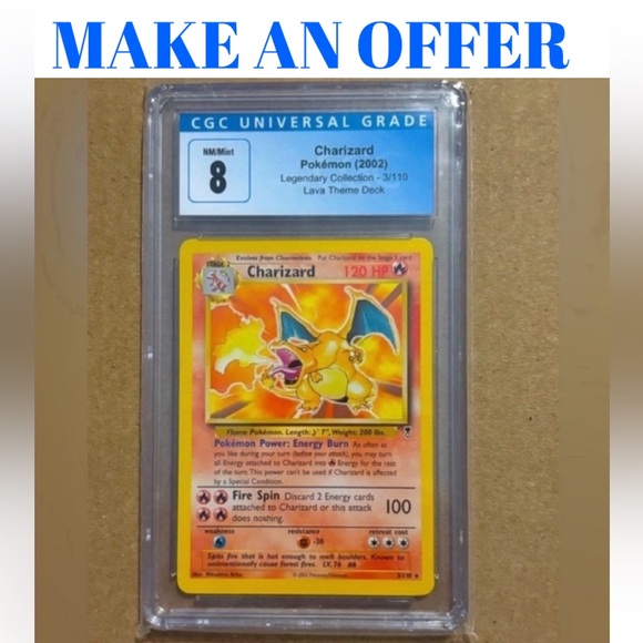 Pokemon Other - 2002 Charizard Rare Pokemon Card Game 3/110 Graded CGC 8